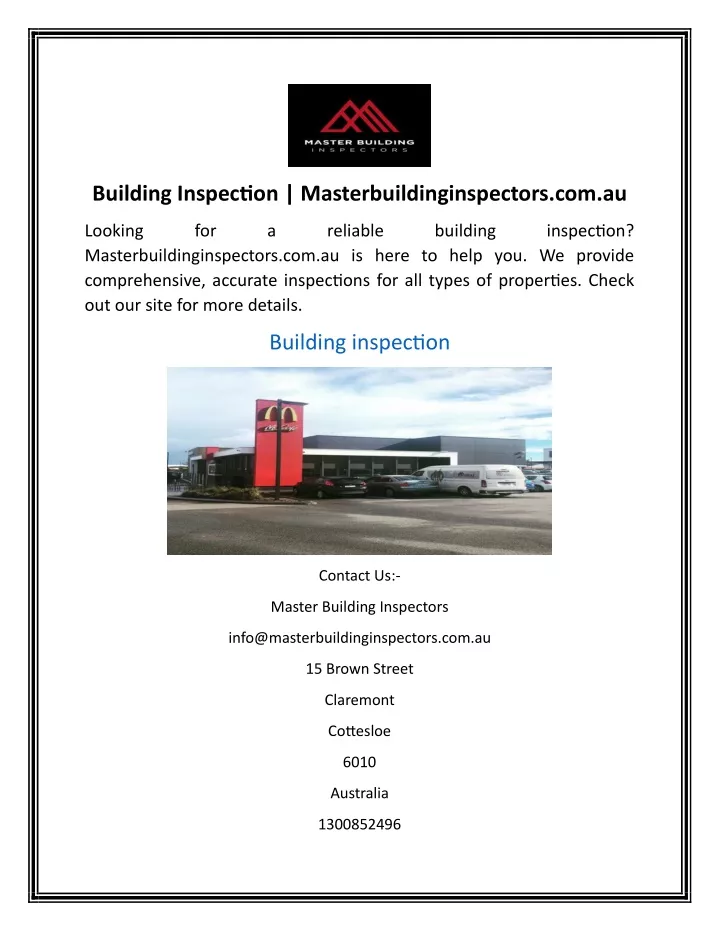 building inspection masterbuildinginspectors