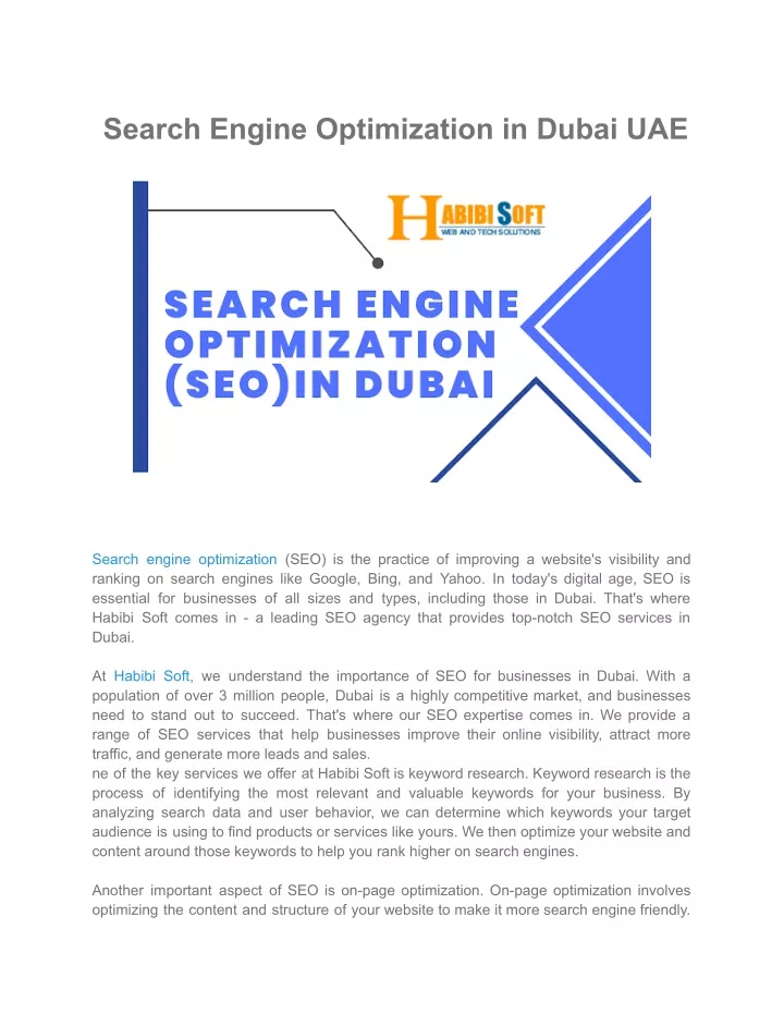search engine optimization in dubai uae
