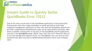 Instant Guide to Quickly Settle QuickBooks Error 15212