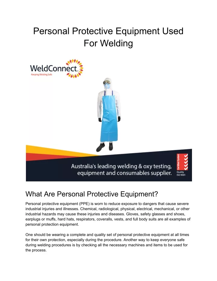 personal protective equipment used for welding