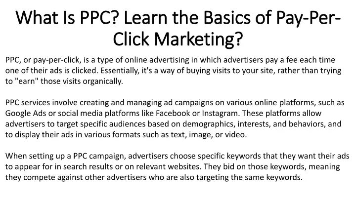 what is ppc learn the basics of pay per click marketing