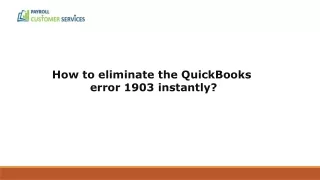 how to eliminate the quickbooks error 1903