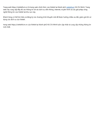 trang web https viettelhcm vn l trang