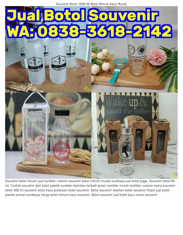 souvenir botol 1000 ml botol minum kaca murah