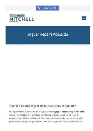 Jaguar Repairs Adelaide