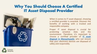 IT Asset Disposal In Massachusetts