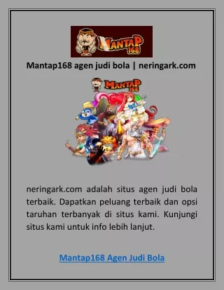 Mantap168 agen judi bola | neringark.com