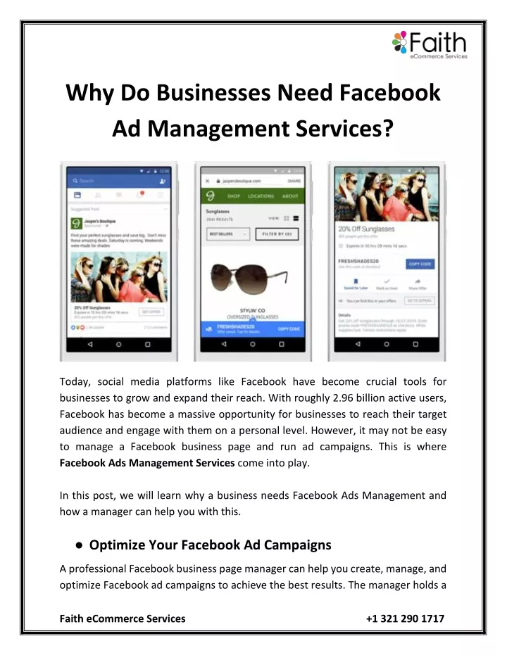 why do businesses need facebook ad management