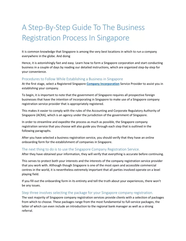 a step by step guide to the business registration
