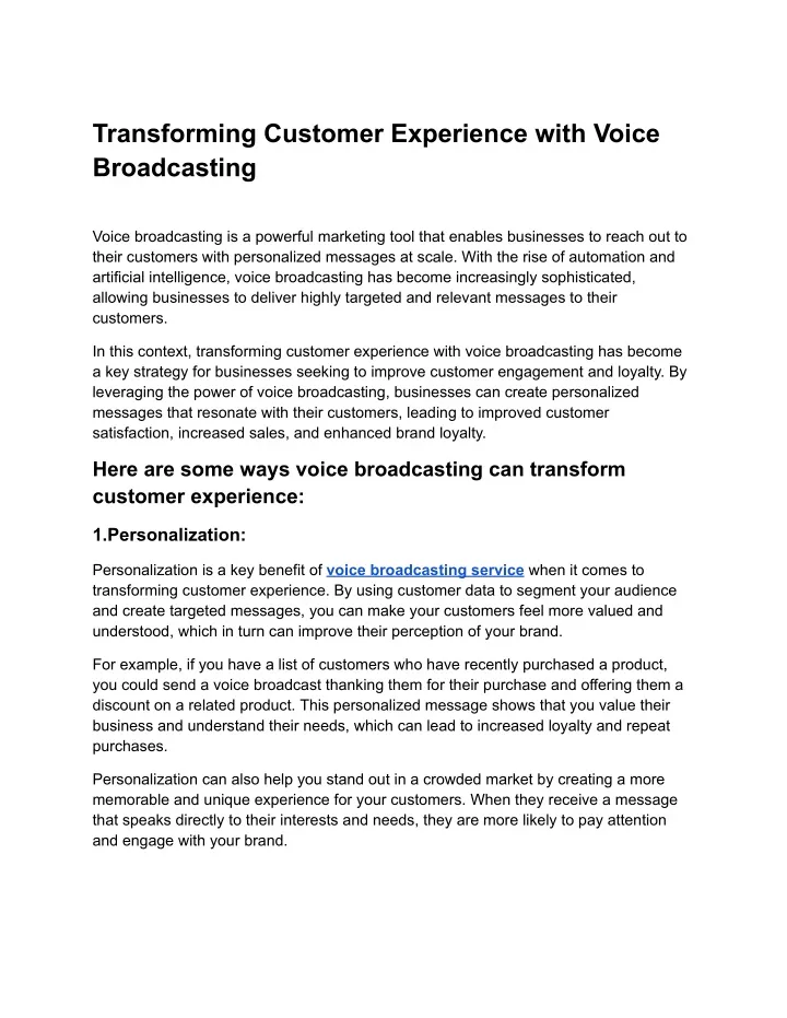 transforming customer experience with voice
