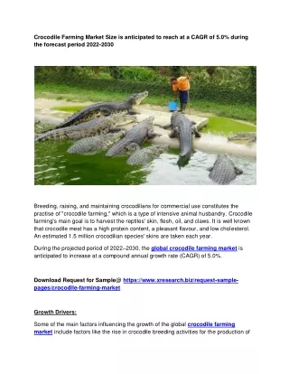 crocodile farming market size is anticipated