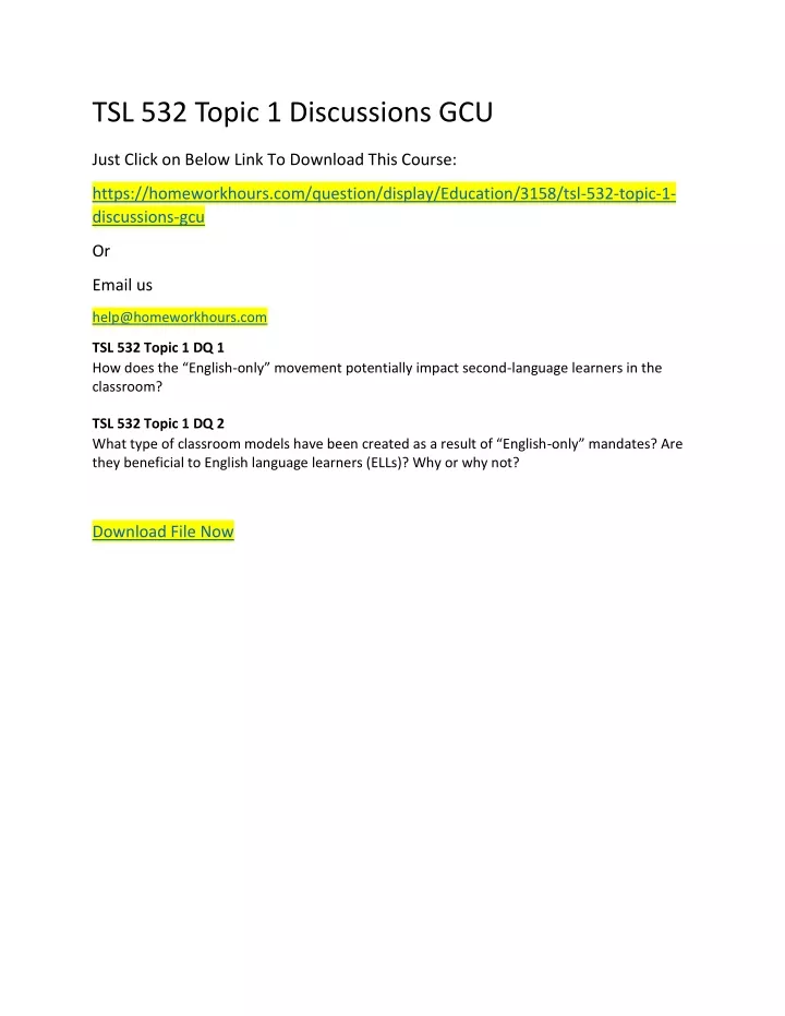 tsl 532 topic 1 discussions gcu