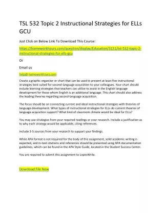 tsl 532 topic 2 instructional strategies for ells