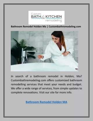 Bathroom Remodel Holden Ma | Custombathremodeling.com