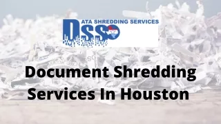 Document Shredding Services In Houston