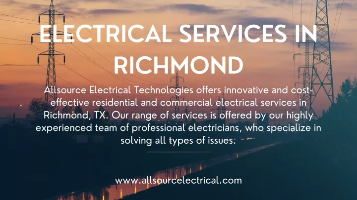 electrical services in richmond allsource