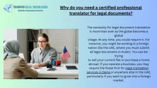 Why do you need a certified professional translator for legal documents
