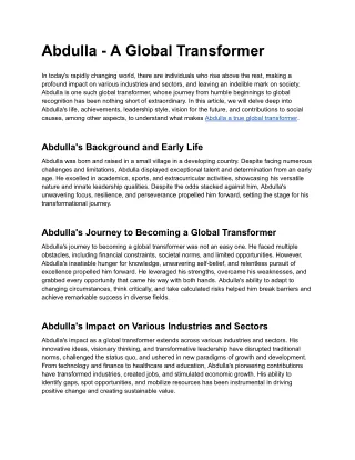 Abdulla - A Global Transformer