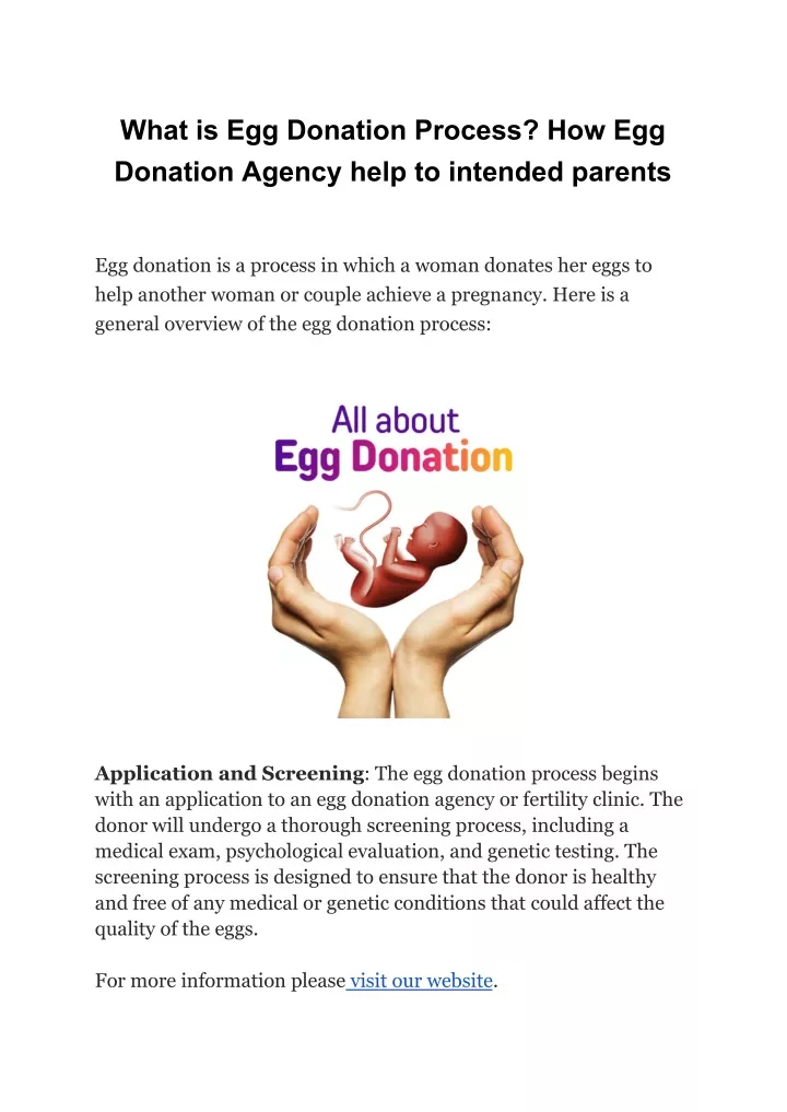 what is egg donation process how egg donation