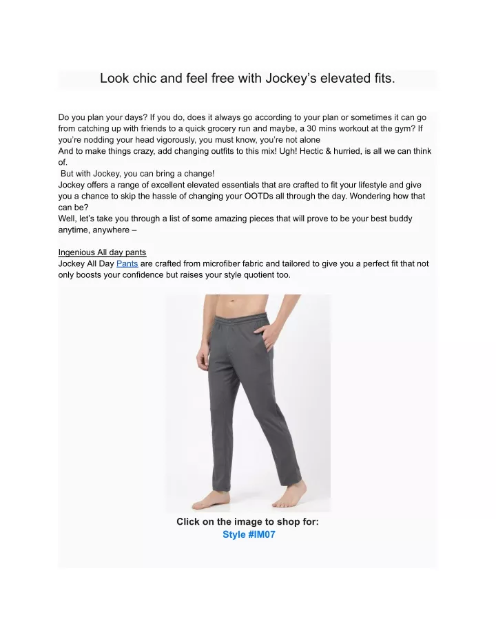look chic and feel free with jockey s elevated