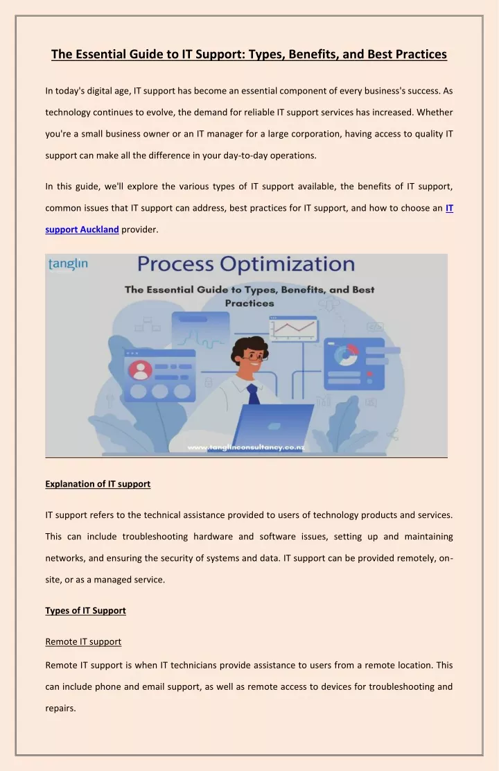 the essential guide to it support types benefits