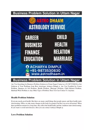 business problem solution in uttam nagar