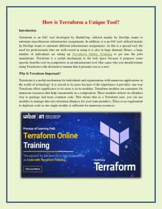 How is Terraform a Unique Tool?