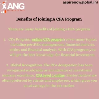 Online CFA Program | Benefits of Joining A CFA Program