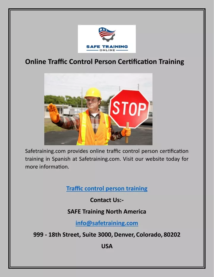 online traffic control person certification