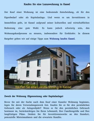 Kaufen Sie eine Luxuswohnung in Kassel