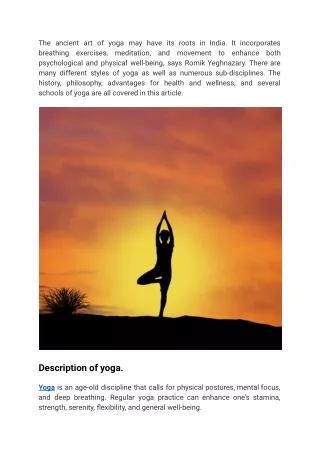 Romik Yeghnazary - Yoga and All it Entails