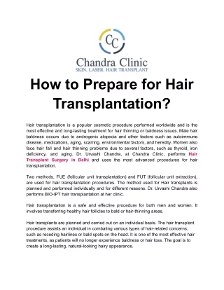 How to Prepare for Hair Transplantation