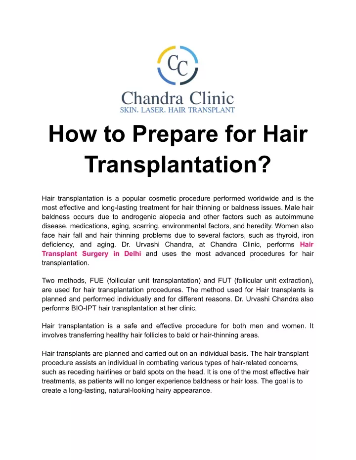 how to prepare for hair transplantation