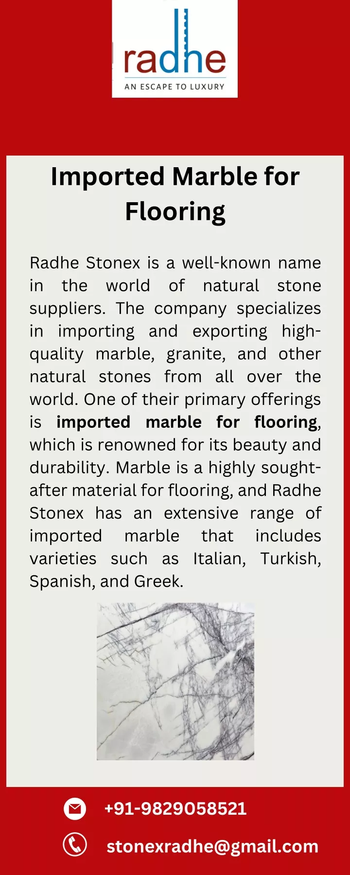 imported marble for flooring
