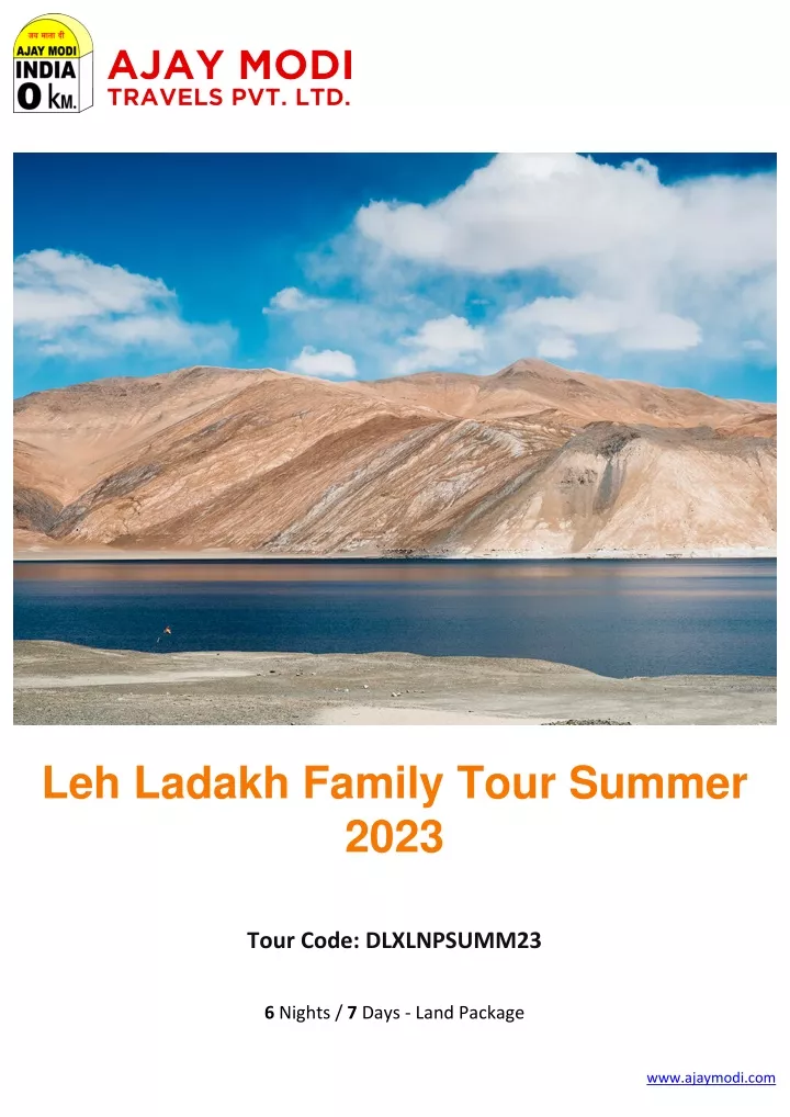 leh ladakh family tour summer 2023