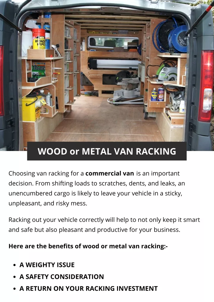 wood or metal van racking