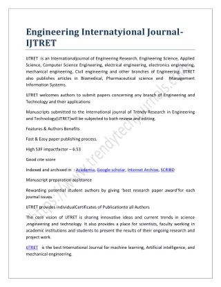 Engineering Internatyional Journal-IJTRET