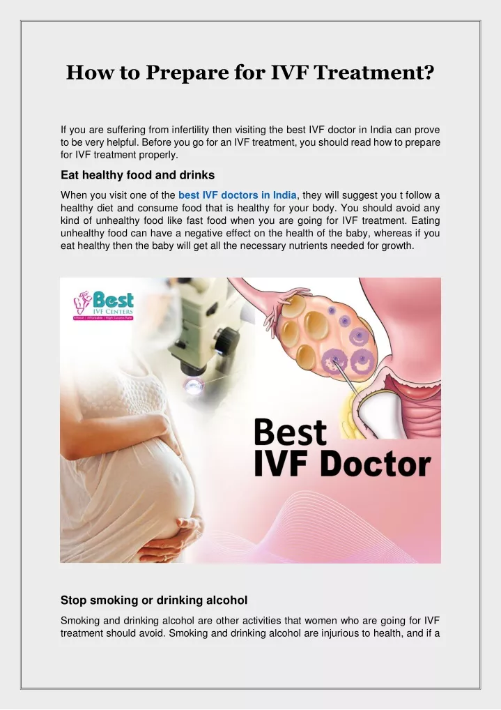 how to prepare for ivf treatment
