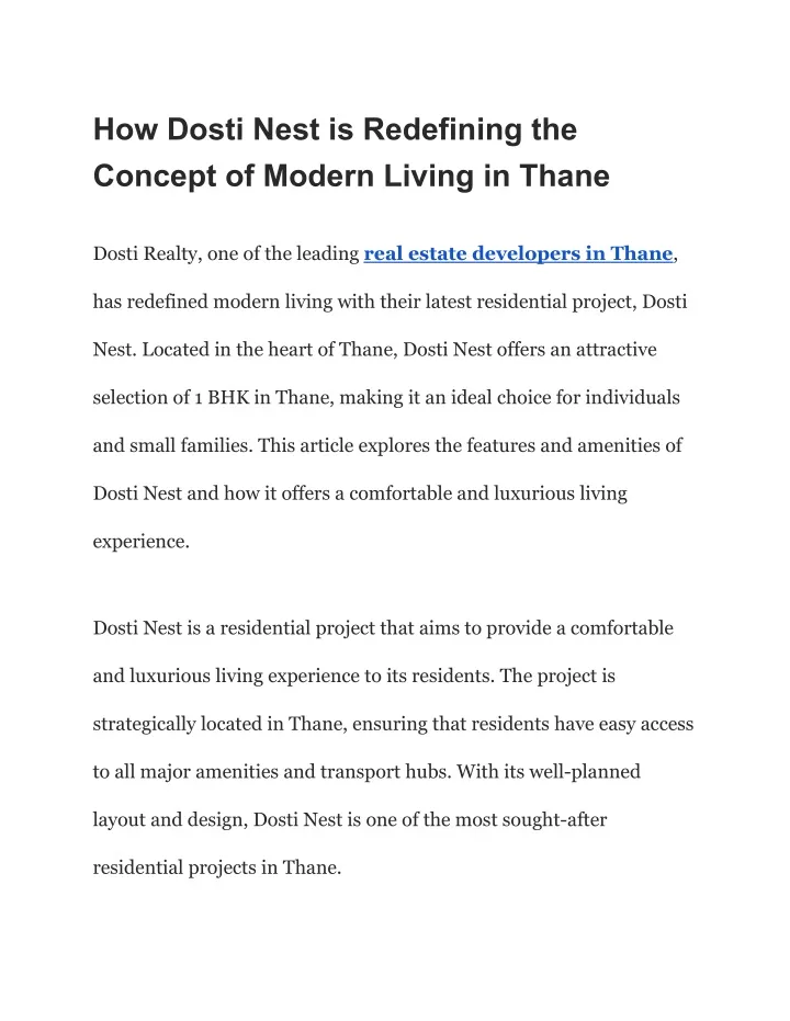 how dosti nest is redefining the concept