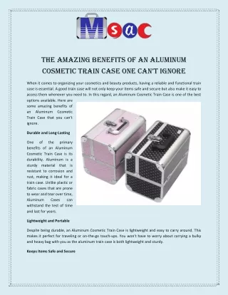 The Amazing Benefits Of An Aluminum Cosmetic Train Case One Can’t Ignore