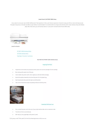 instant guide to hp envy 6455e setup