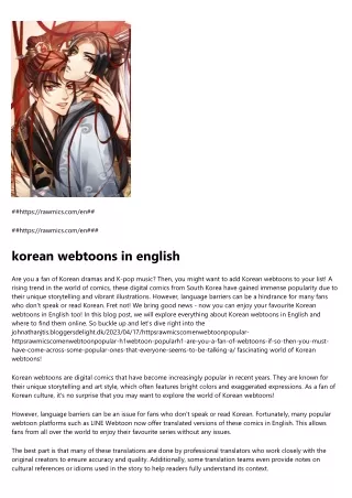 korean webtoons in english