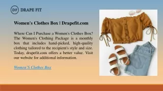 Women's Clothes Box Drapefit.com