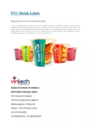 pvc shrink labels