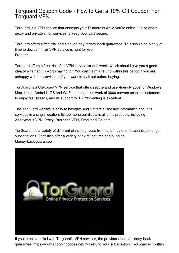 torguard coupon code how to get a 10 off coupon