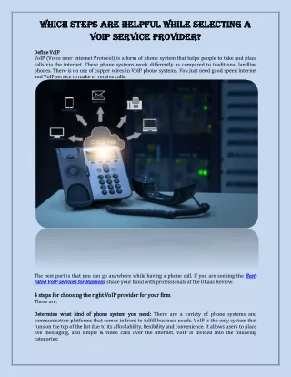 Which steps are helpful while selecting a VoIP service provider