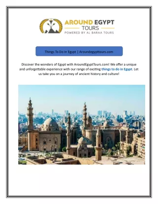 Things To Do In Egypt | Aroundegypttours.com