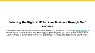 Which steps are helpful while selecting a VoIP service provider