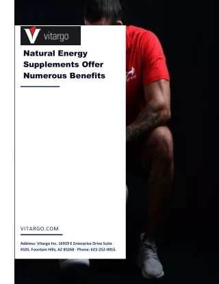 Natural Energy Supplements Offer Numerous Benefits