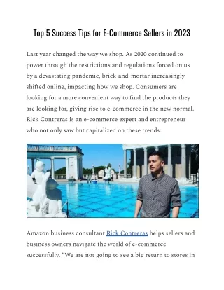top 5 success tips for e commerce sellers in 2023